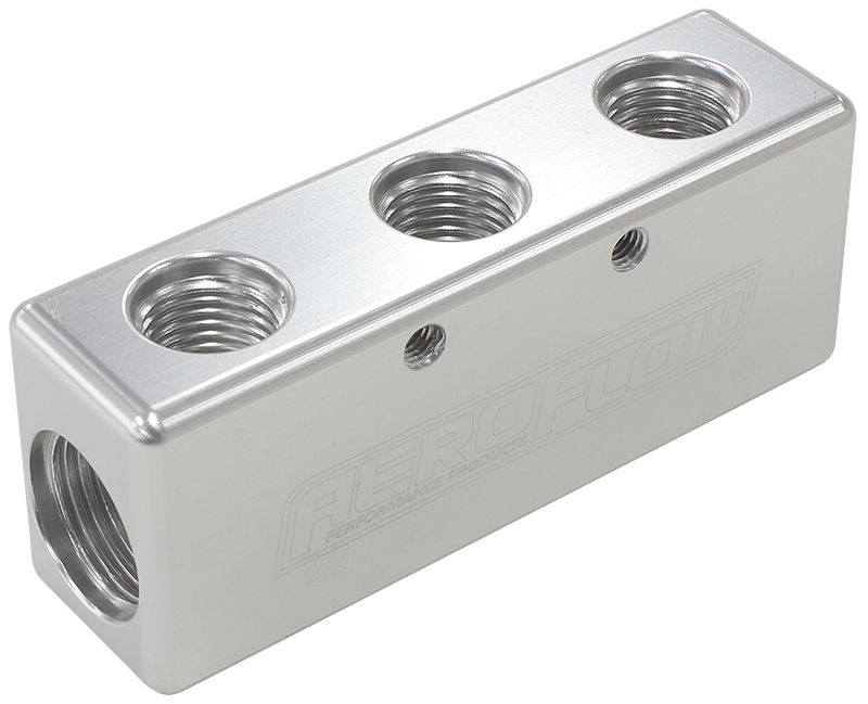 Aeroflow Billet 5 Port Fuel Log 3 x -6AN, 2 x -8AN AF456-08-06S