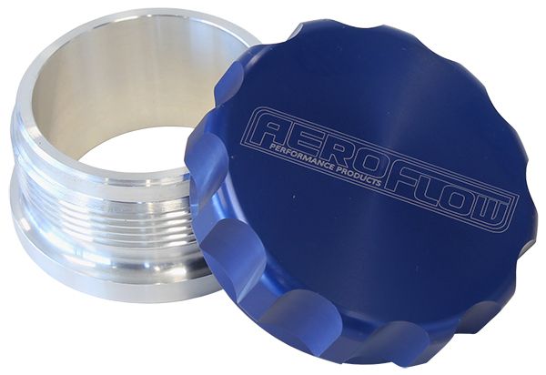 Aeroflow 1" Billet Aluminium Weld-On Filler with Blue Cap AF460-16BL