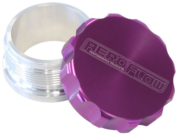 Aeroflow 1" Billet Aluminium Weld-On Filler with Purple Cap AF460-16PUR