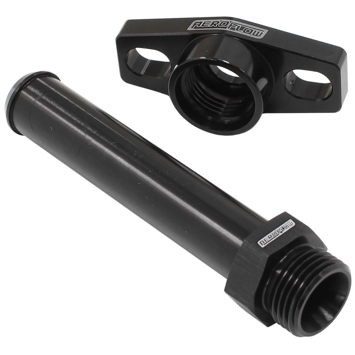 Turbo Drain Adapter With 100mm x 16mm Barb, 38-44mm Hole Centres. Black Finish.