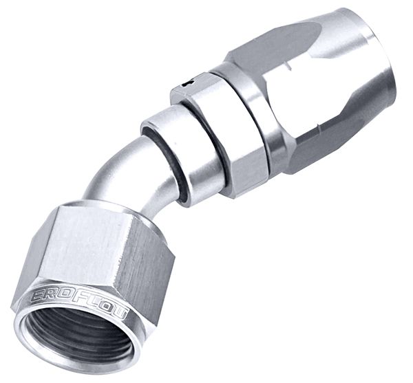 Aeroflow 500 Series Cutter Swivel 45° Hose End -4AN AF502-04S