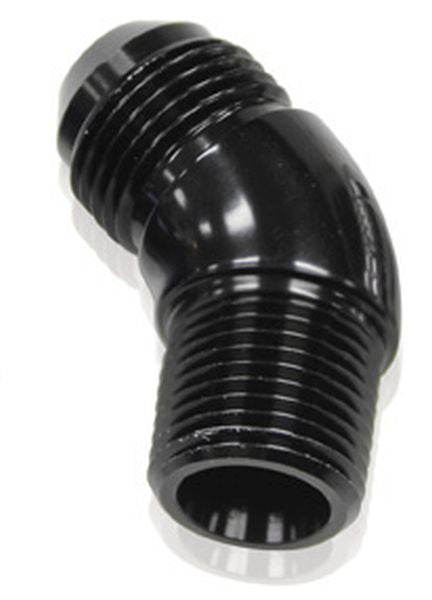 Aeroflow 45° NPT to AN Full Flow Adapter 1/8" to -3AN AF523-03BLK