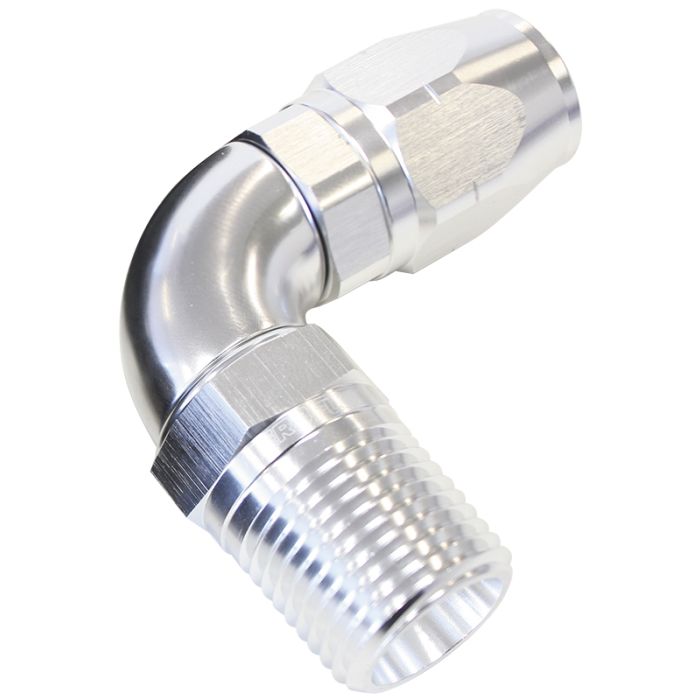 90° Male NPT Full Flow Swivel Hose End. AF528 Suits 100 & 450 Series Hose