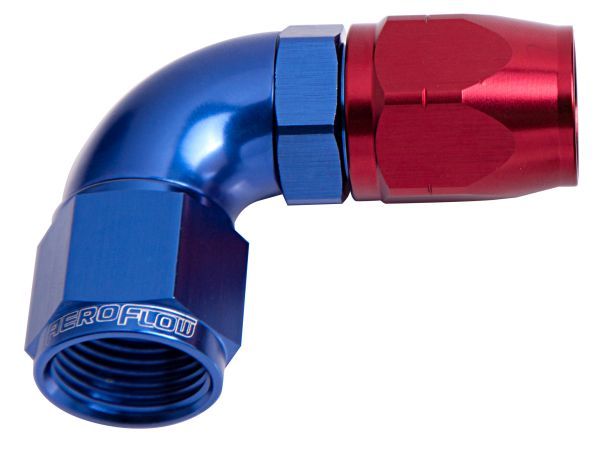 Aeroflow 550 Series Cutter One-Piece Full Flow Swivel 90° Hose End -6AN (25 Pack) AF553-0