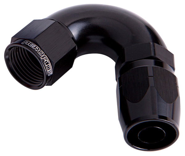 Aeroflow 550 Series Cutter One-Piece Full Flow Swivel 120° Hose End -4AN AF554-04BLK