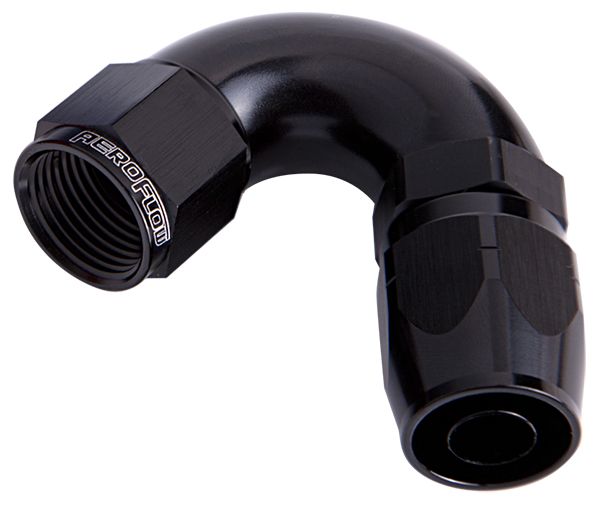 Aeroflow 550 Series Cutter One-Piece Full Flow Swivel 120° Hose End -8AN AF554-08BLK