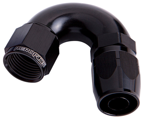 Aeroflow 550 Series Cutter One-Piece Full Flow Swivel 150° Hose End -4AN AF555-04BLK