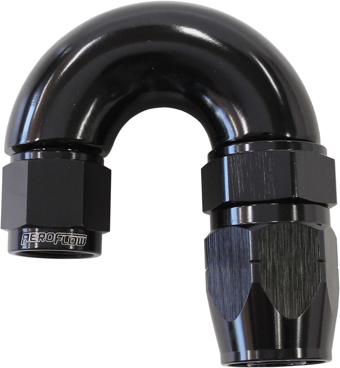 Aeroflow 550 Series Cutter Style One Piece Swivel 180° Stepped Hose End -6AN to -8 Hose A