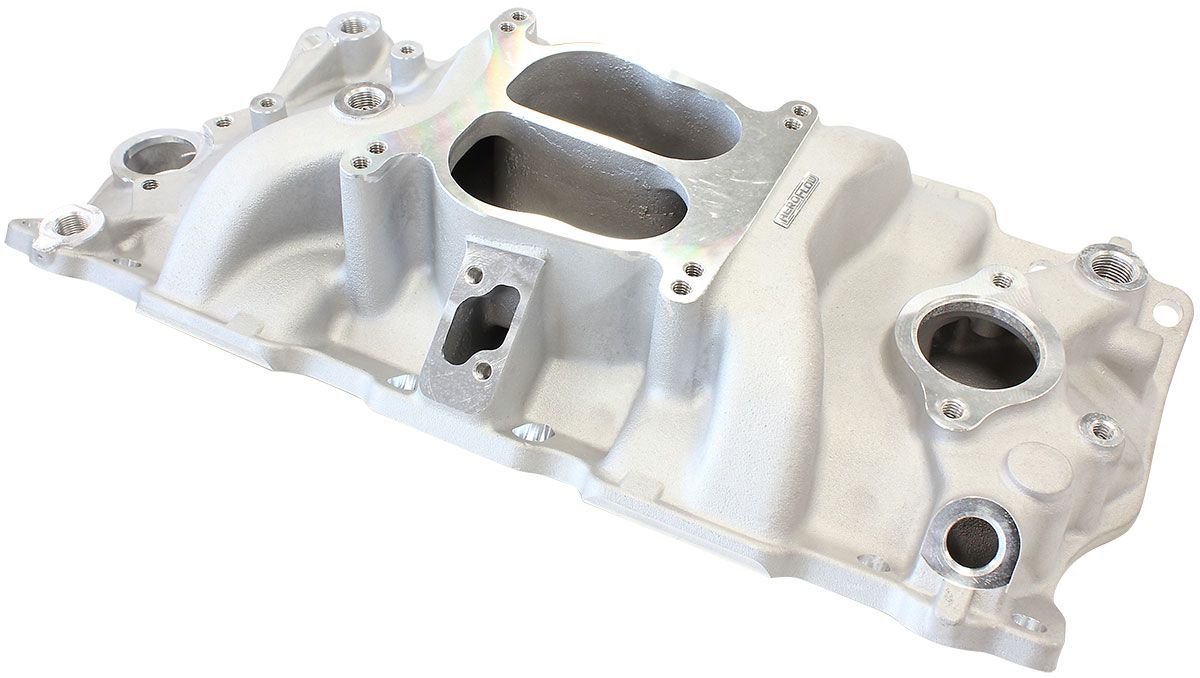 Aeroflow SB Chev Classic Dual Plane Intake Manifold, Natural Cast Finish AF6011-1000