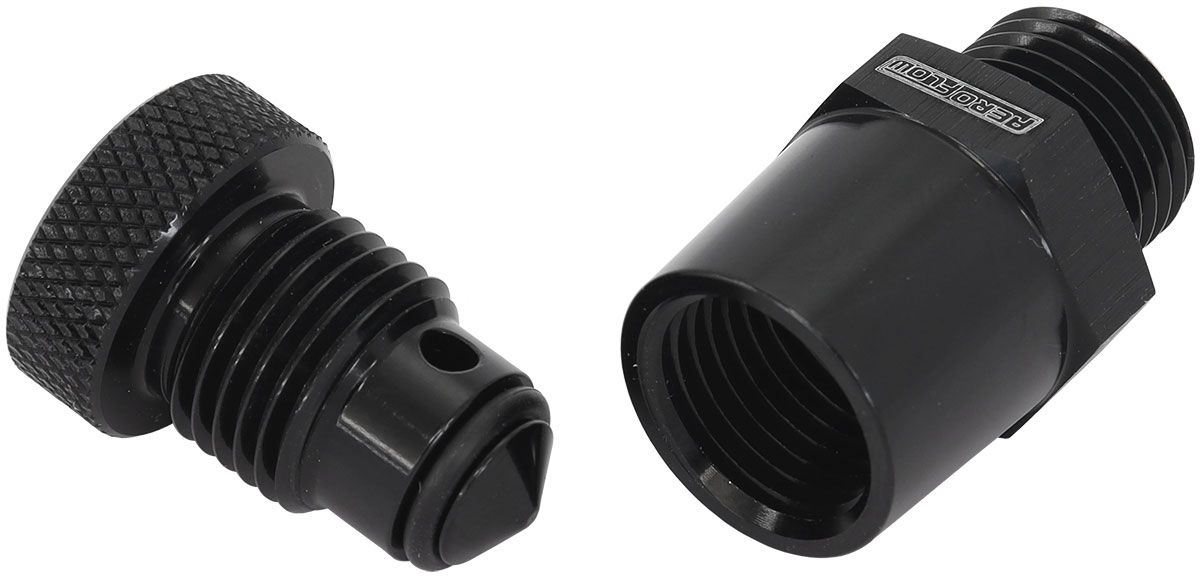 Aeroflow Universal Drain Valve -6 ORB AF615-02BLK