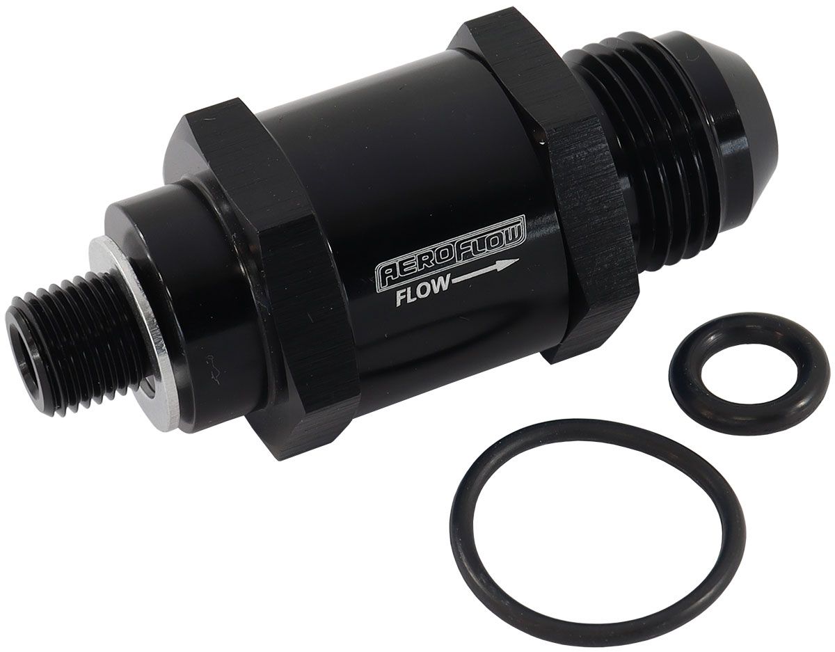 Aeroflow EFI Fuel Pump Check Valve -6AN (M10 x 1.00mm) AF616-06BLK