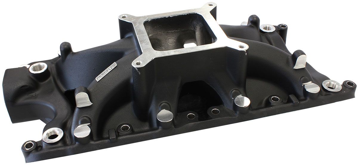 Aeroflow Ford 289-302W Hi-Rise Single Plane Intake Manifold, Black Finish AF6200-2002