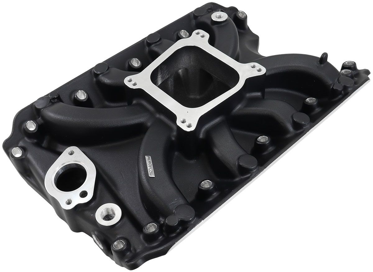 Aeroflow Holden 304 Low-Rise Single Plane Intake Manifold, Black Finish AF6200-4001