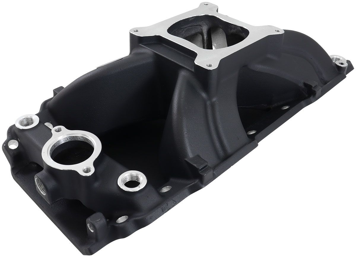 Aeroflow BB Chev Hi-Rise Single Plane Intake Manifold, Black Finish AF6210-1002