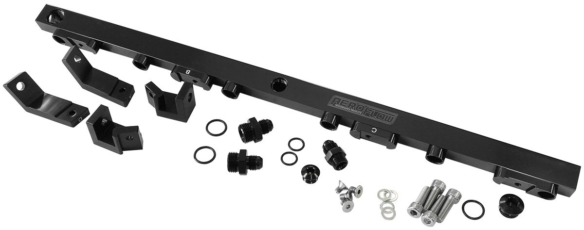 Aeroflow Ford BA-BF Barra 4.0L DOHC Billet EFI Fuel Rail - Black AF64-2004BLK