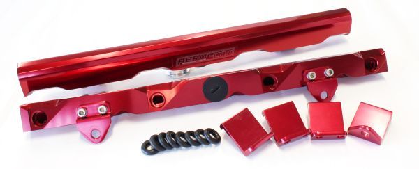 Aeroflow GM LS7 Billet EFI Fuel Rails - Red AF64-2007R