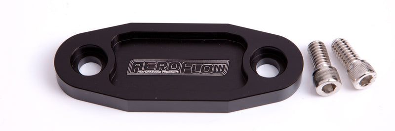 Aeroflow Billet Fuel Pump Block-Off Plate - Black AF64-2020BLK