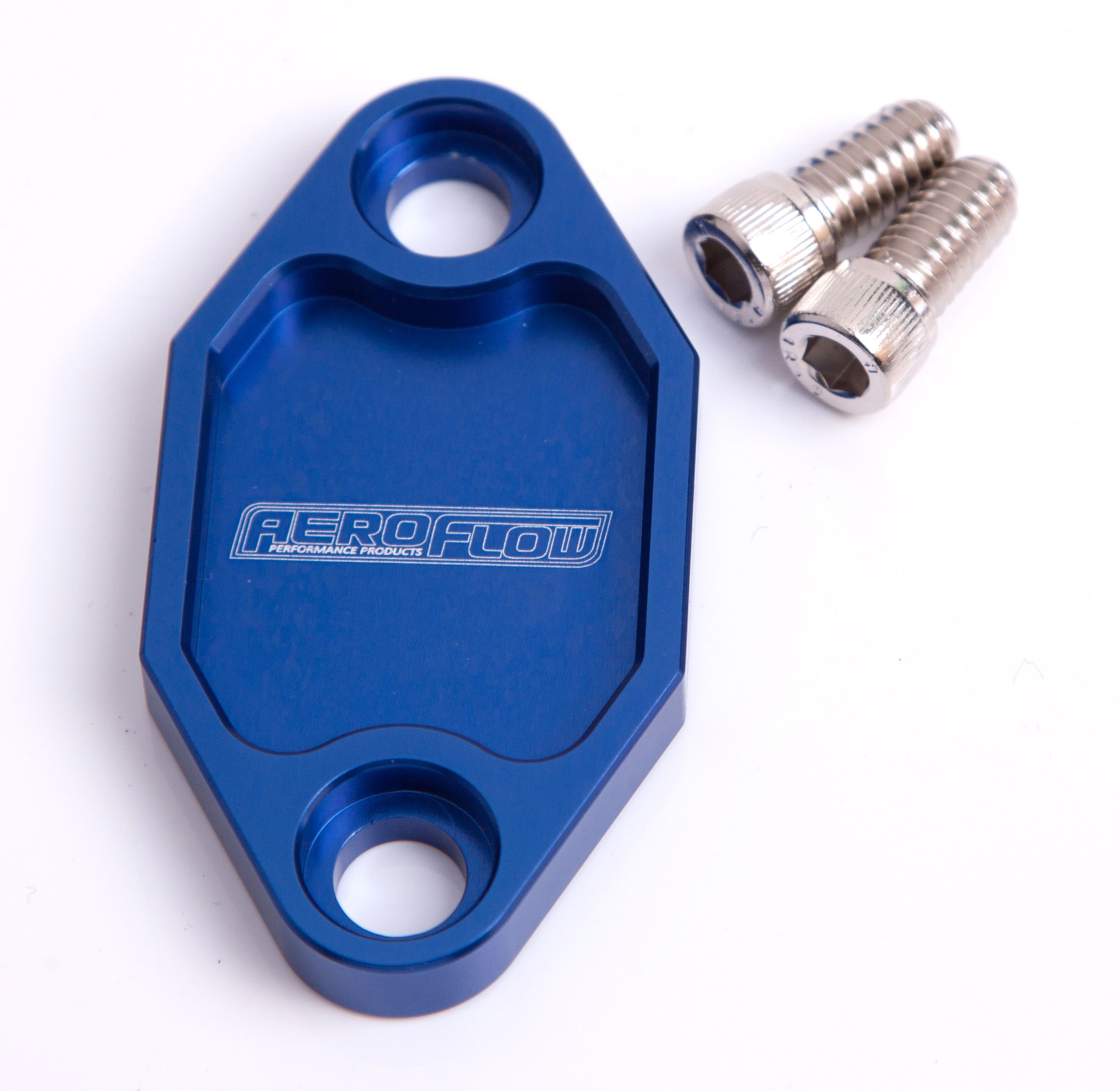 Aeroflow Billet Fuel Pump Block-Off Plate - Blue AF64-2029