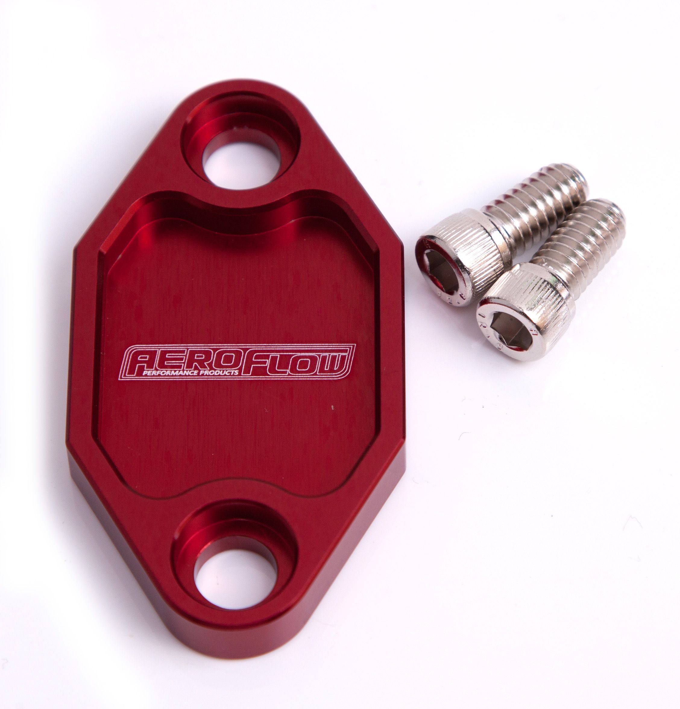 Aeroflow Billet Fuel Pump Block-Off Plate - Red AF64-2029R