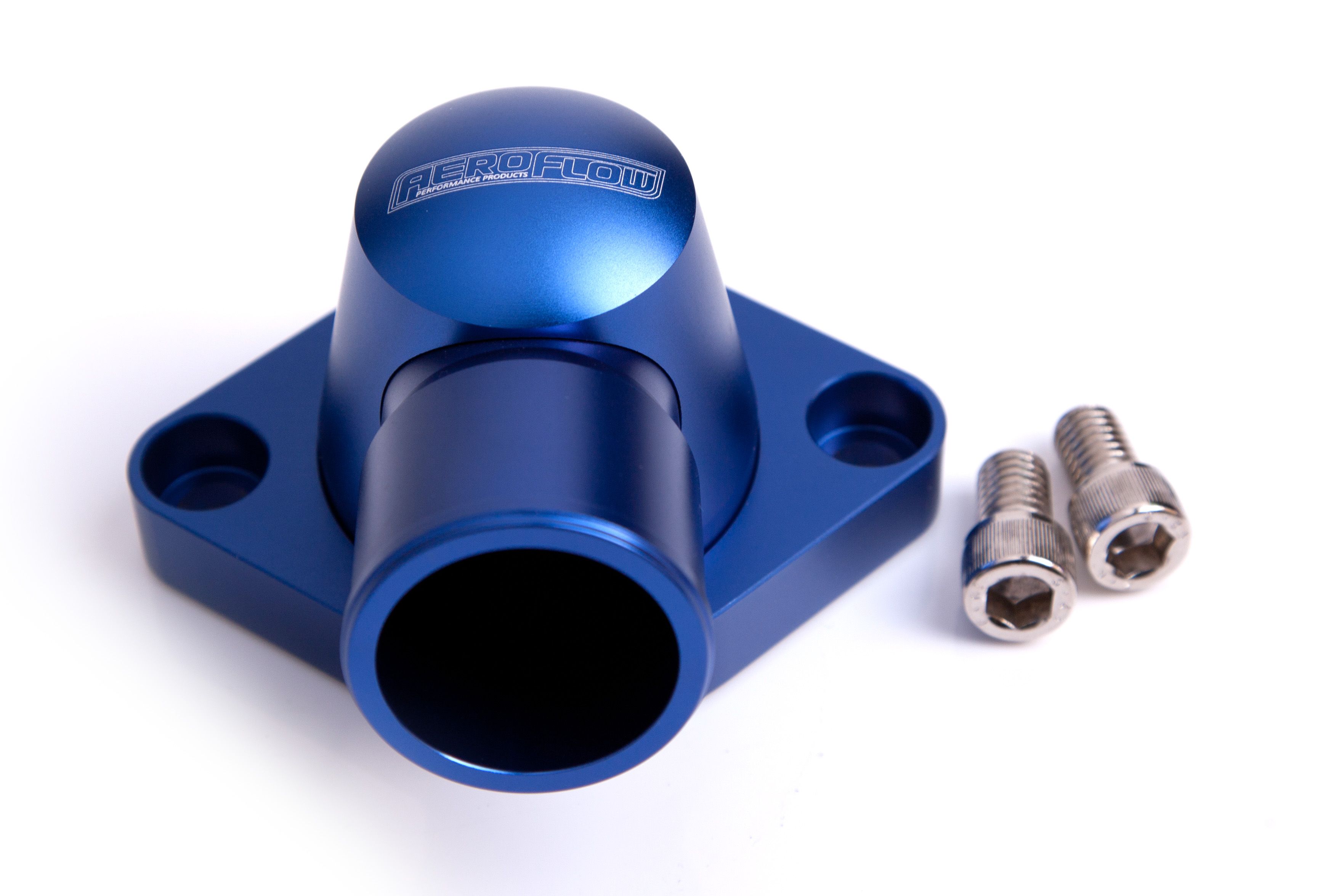 Aeroflow Billet Thermostat Housing - Blue AF64-2034