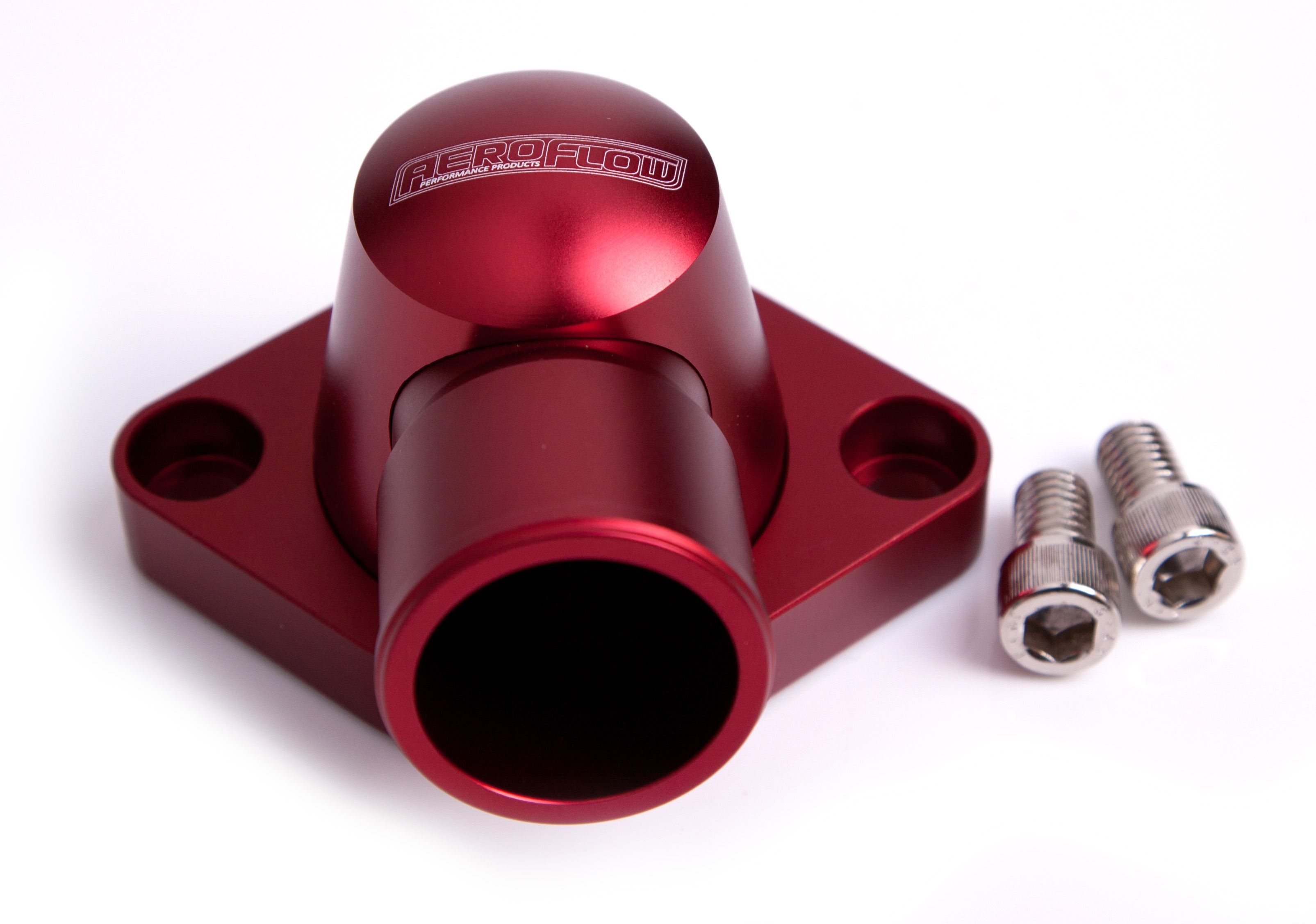 Aeroflow Billet Thermostat Housing - Red AF64-2034R