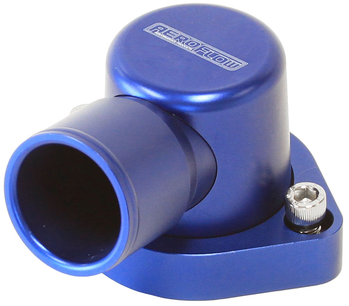 Aeroflow Billet 90° Thermostat Housing - Blue AF64-2039