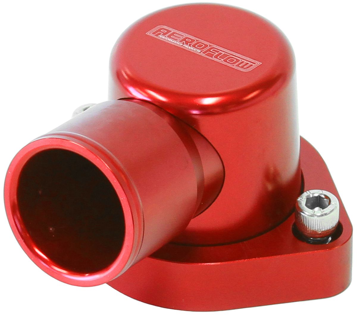 Aeroflow Billet 90° Thermostat Housing - Red AF64-2039R