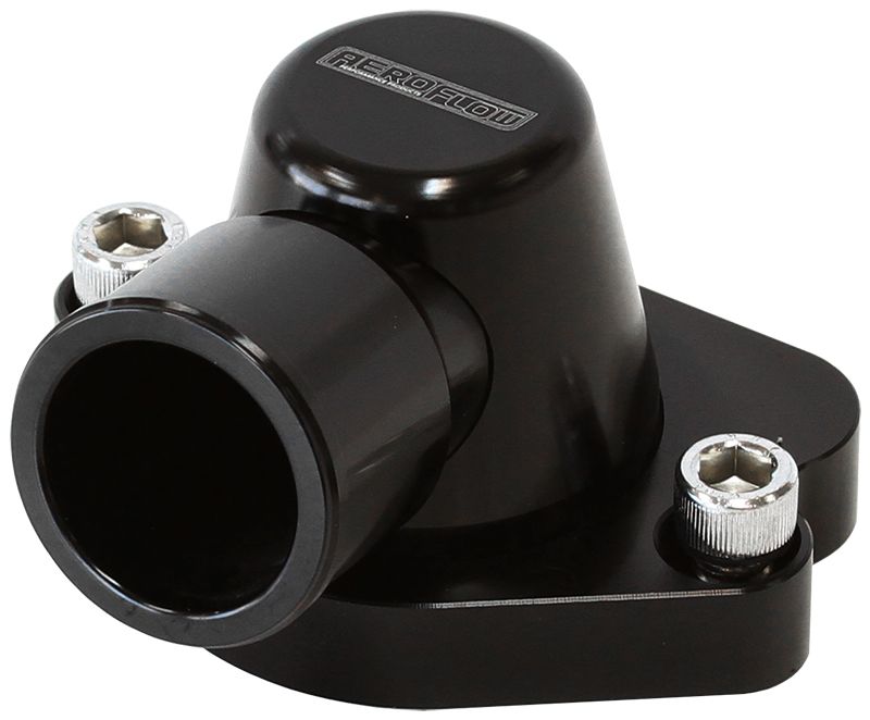 Aeroflow Billet Thermostat Housing - Black AF64-2056BLK