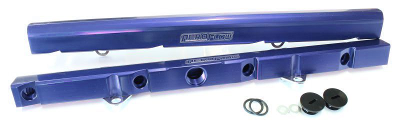 Aeroflow Ford Windsor 5.0L V8 Billet EFI Fuel Rail - Blue AF64-2077