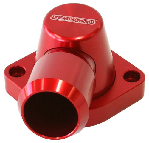 Aeroflow Billet Swivel Thermostat Housing - Red Finish AF64-2092R