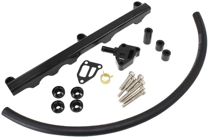 Aeroflow Nissan S14 and S15 SR20 Billet EFI Fuel Rail - Black AF64-2122BLK