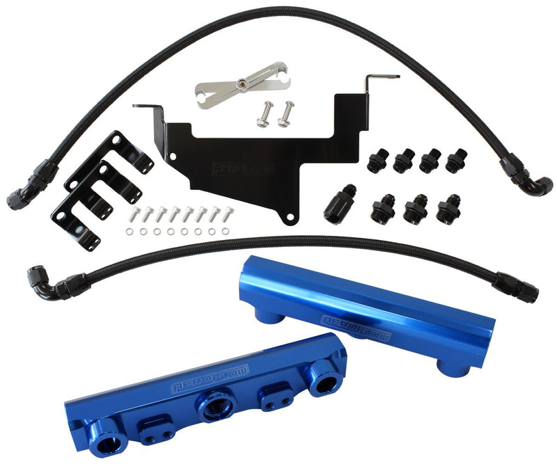 Aeroflow Subaru, Toyota, Scion FA20 Billet EFI Fuel Rail Kit - Blue AF64-2131