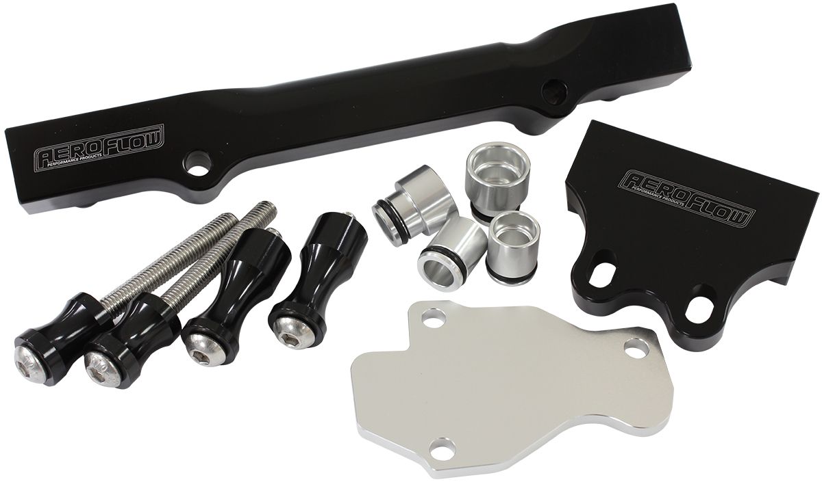 Aeroflow Mazda Series 6,7,8 13B Billet EFI Fuel Rails - Black AF64-2204BLK