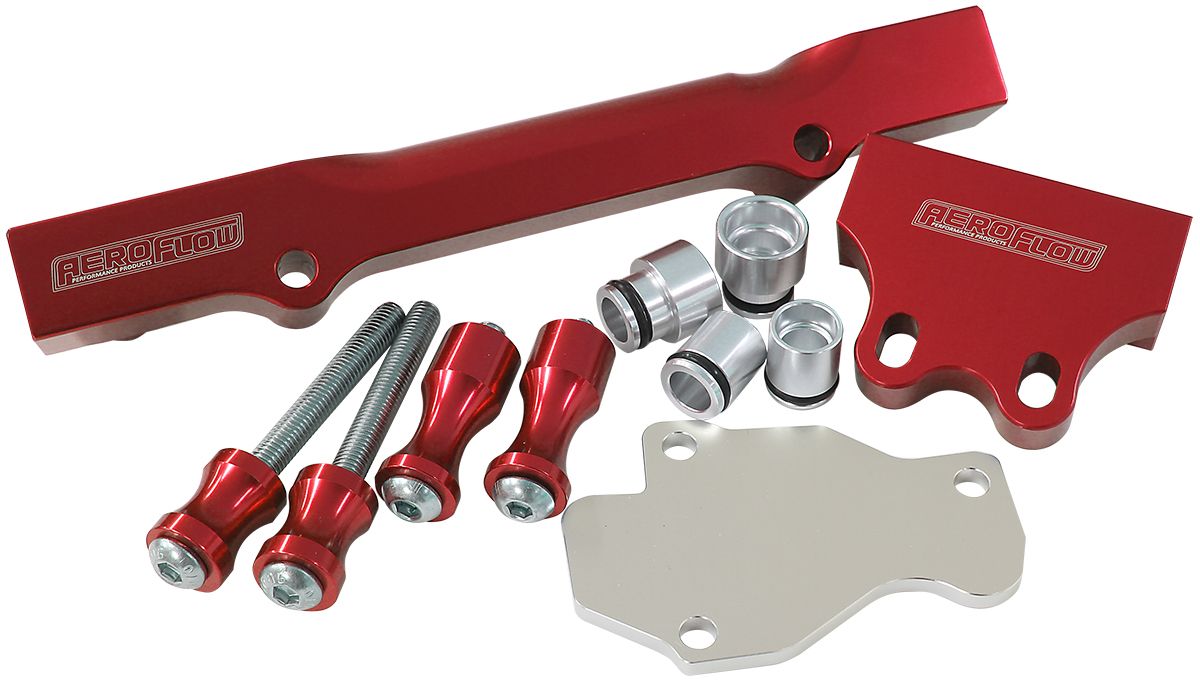 Aeroflow Mazda Series 6,7,8 13B Billet EFI Fuel Rails - Red AF64-2204R