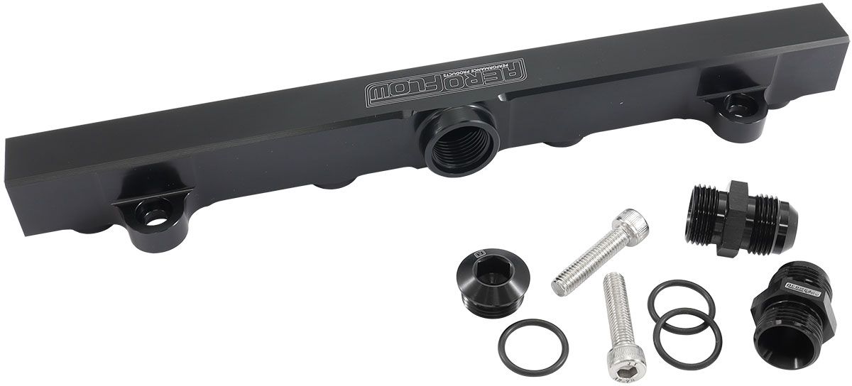 Aeroflow Mitsubishi Evolution 4-9 4G63 Billet EFI Fuel Rails - Black AF64-2221BLK