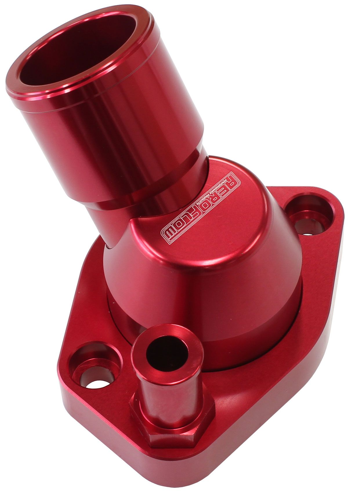 Aeroflow Billet 45° Swivel Thermostat Housing, Red Finish AF64-2233R