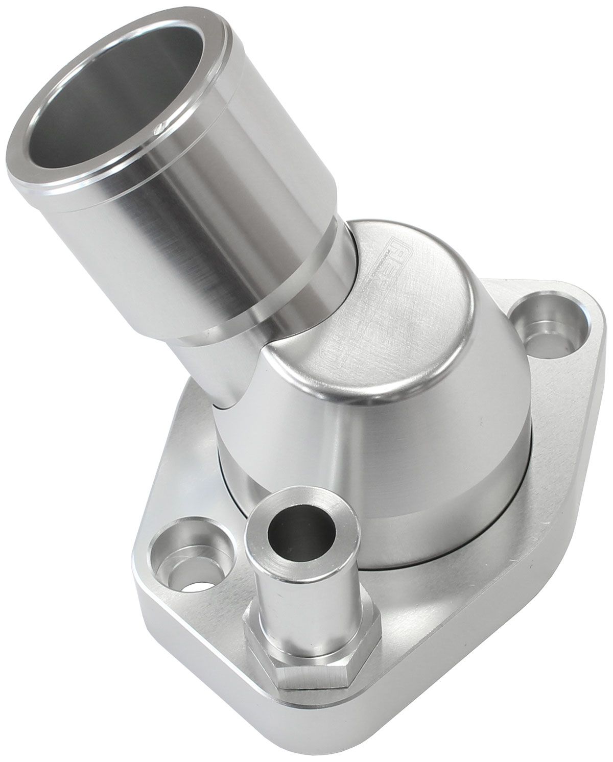 Aeroflow Billet 45° Swivel Thermostat Housing, Silver Finish AF64-2233S