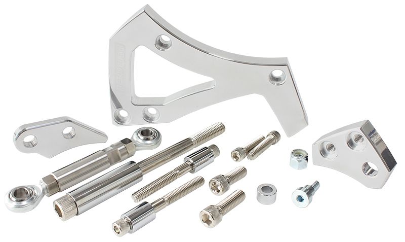 Aeroflow Mid Mount Drivers Side Billet Aluminium Alternator Bracket - Polished AF64-4000