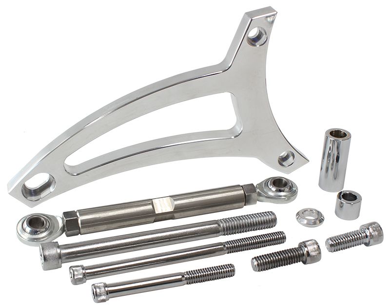 Aeroflow Ford 351 Windsor Standard Mount Billet Alternator Bracket - Polished Finish AF64