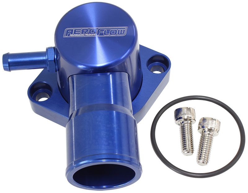 Aeroflow Billet Aluminium Swivel Thermostat Housing - Blue AF64-4036