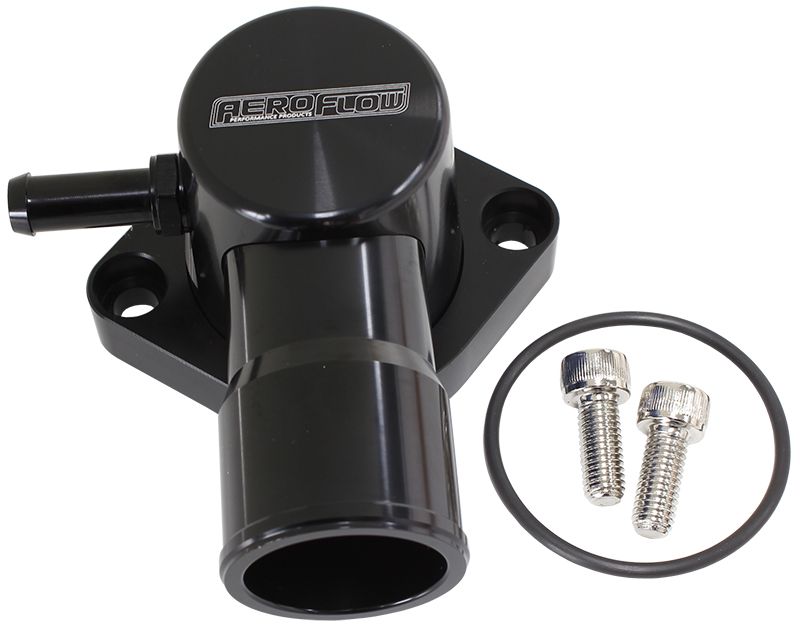 Aeroflow Billet Aluminium Swivel Thermostat Housing - Black AF64-4036BLK