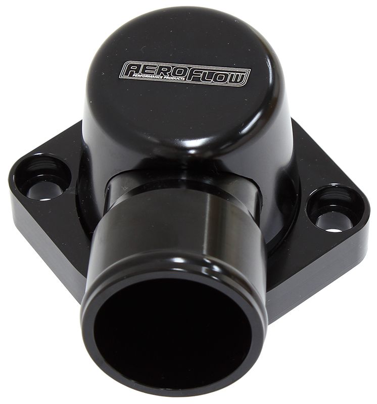 Aeroflow Billet Thermostat Housing - Black AF64-4037BLK