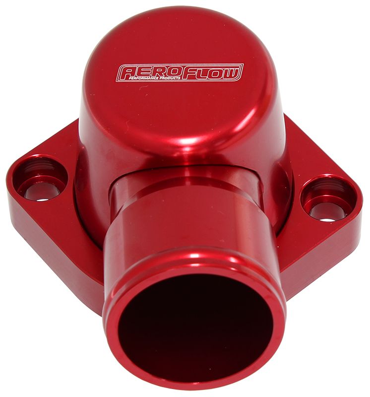 Aeroflow Billet Thermostat Housing - Red AF64-4037R