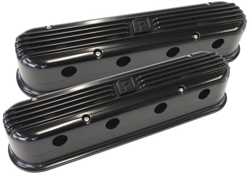 Aeroflow Billet Aluminium Retro 2-Piece LS Valve Covers AF64-4110BLK