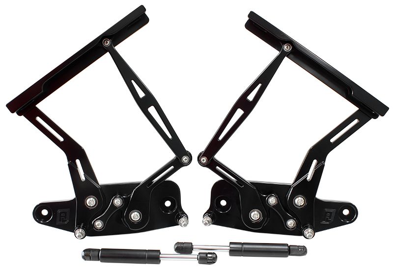 Aeroflow Holden HK, HT, HG Billet Bonnet Hinge Kit - Black Finish AF64-4129BLK