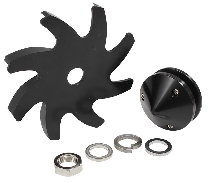 Aeroflow Billet Alternator Fan & Pulley AF64-4300BLK