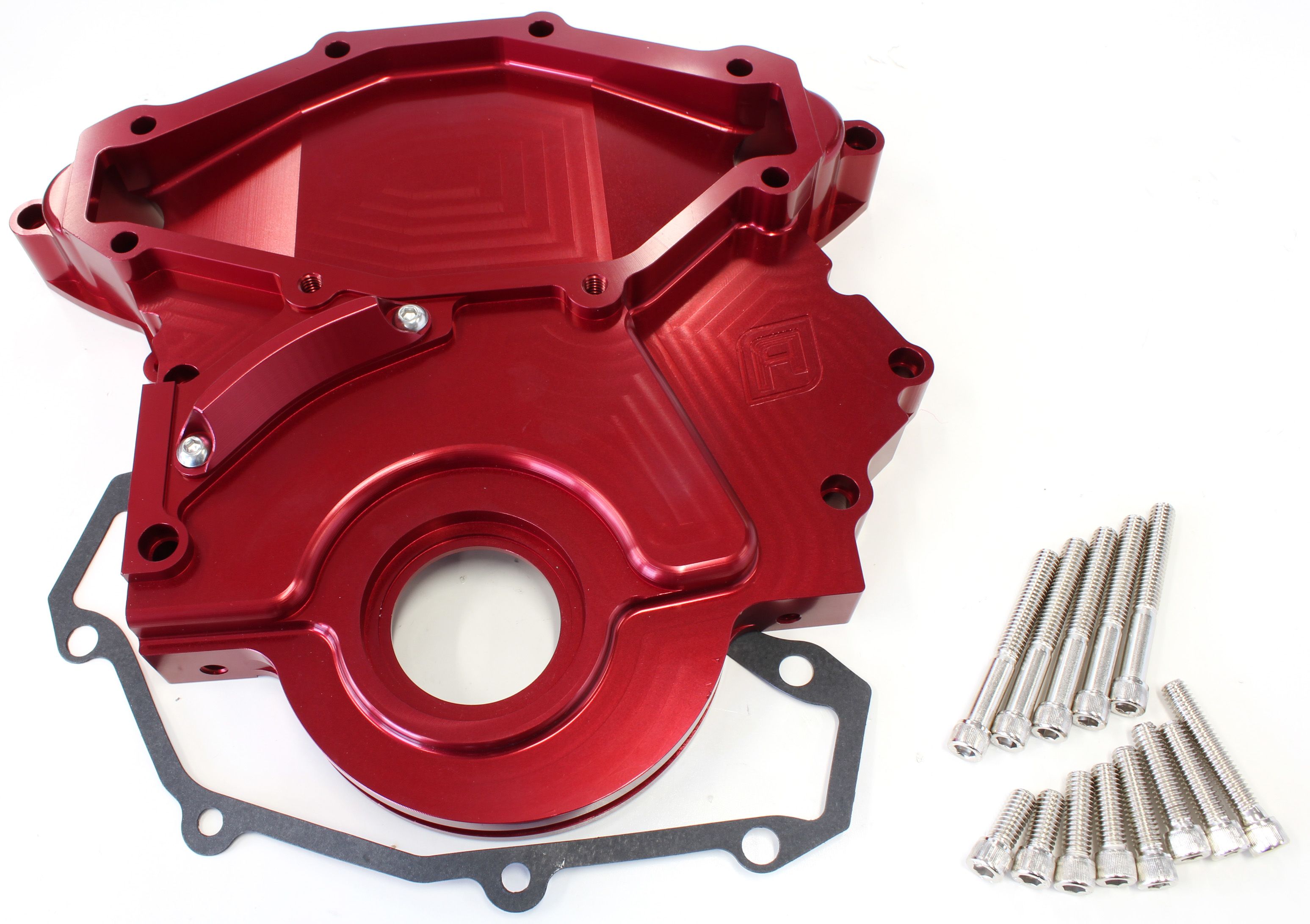 Aeroflow Holden 253-304-308 Billet Timing Cover - Red Finish AF64-4358R