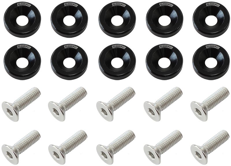 Aeroflow Billet Dress-Up/Fender Bolt Kit M6 x 1.00mm (20mm UHL) AF64-4365BLK