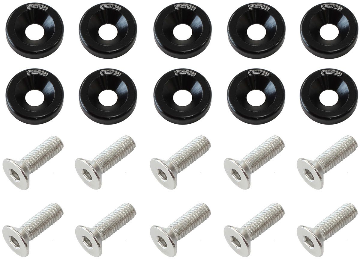 Aeroflow Billet Dress-Up/Fender Bolt Kit M8 x 1.25mm (20mm UHL) AF64-4374BLK