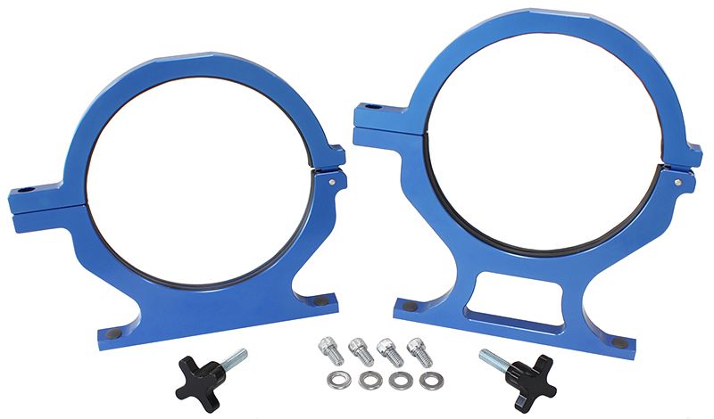 Aeroflow Billet Nitrous Bottle Brackets - Blue AF64-5000